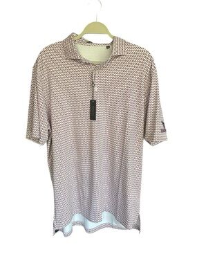Turtleson Shark Tooth Print Performance Polo Men’s Large NWT